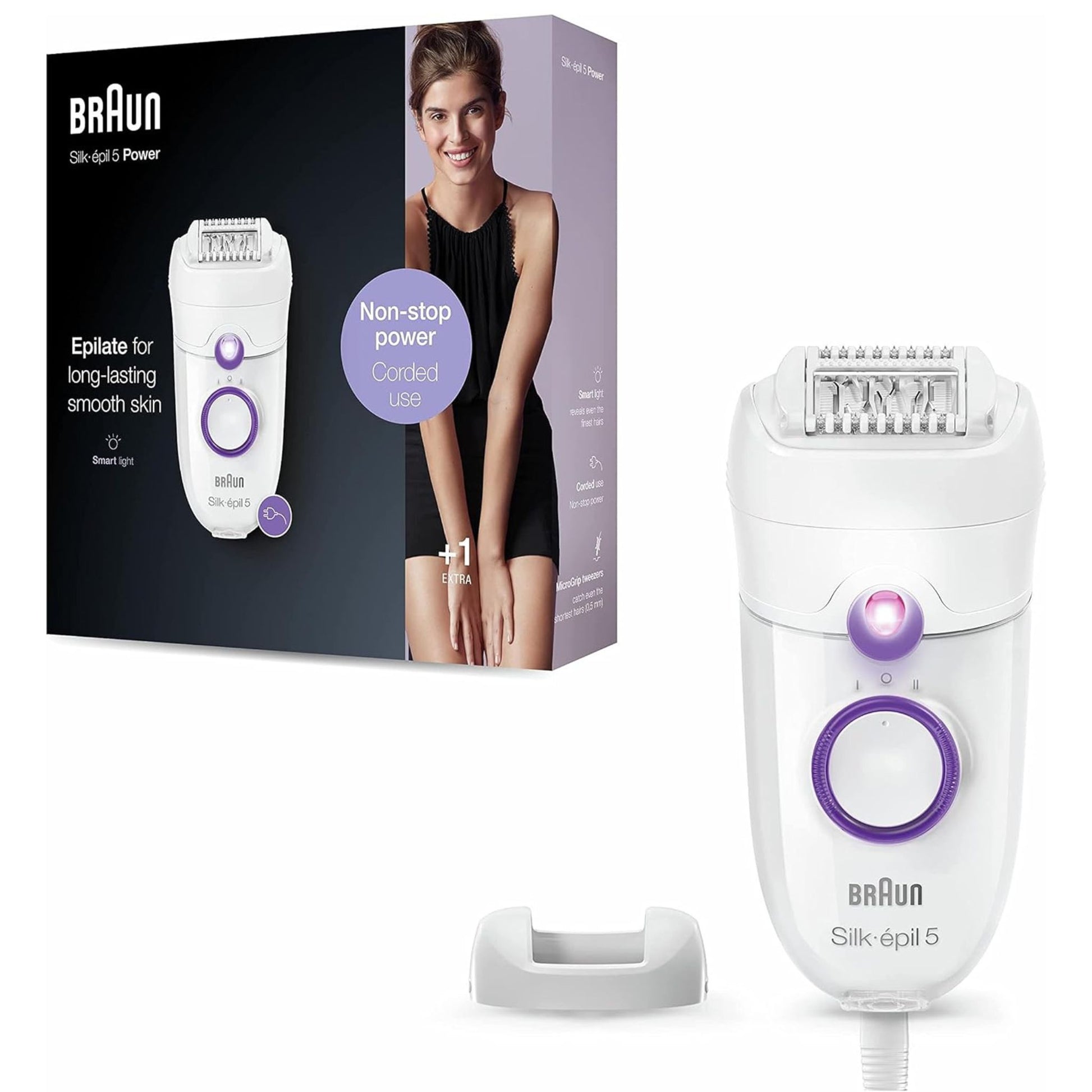 Braun Silk-epil5 Damen Epilierer 5-505 Weiss Lila
