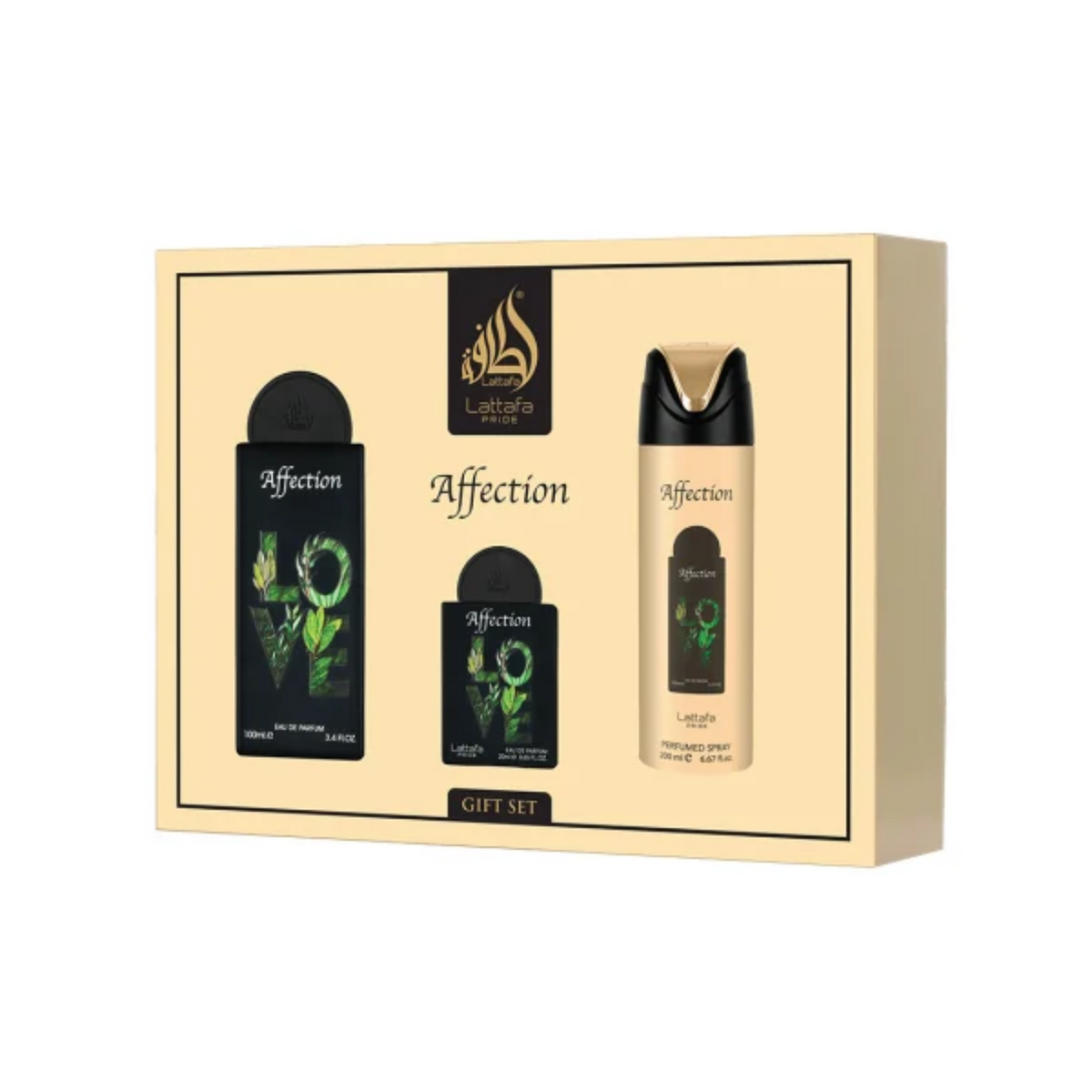 Lattafa Pride Affection Geschenkset 100ml + 20ml Eau de Parfum + 200ml Deodorant Unisex