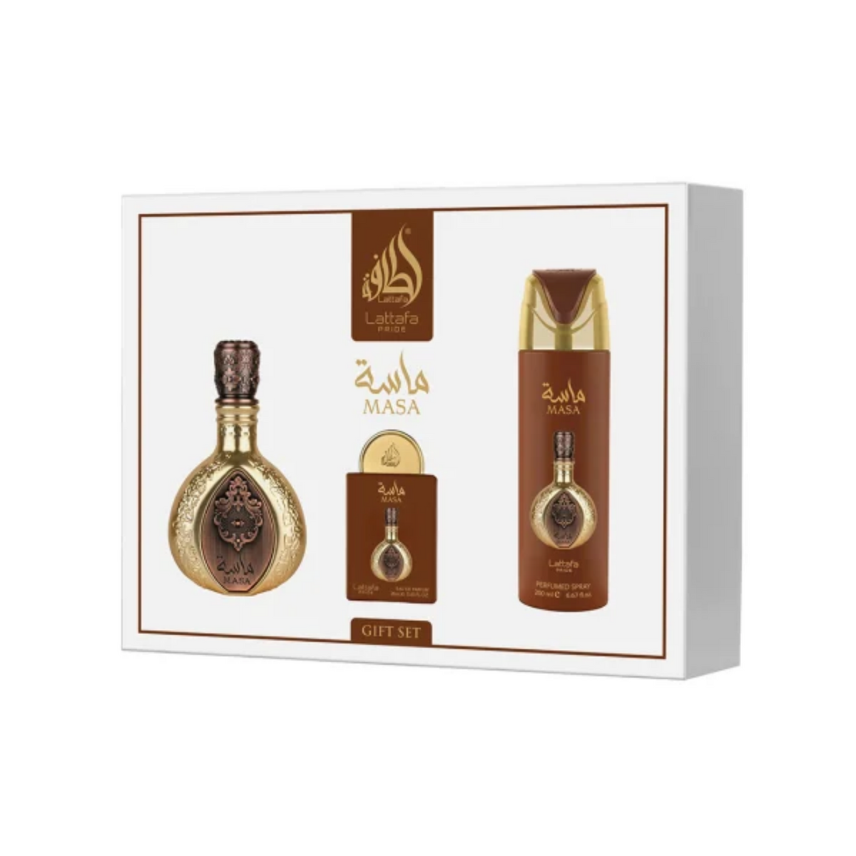 Lattafa Pride Masa Geschenkset 100ml + 20ml Eau de Parfum + 200ml Deodorant Unisex