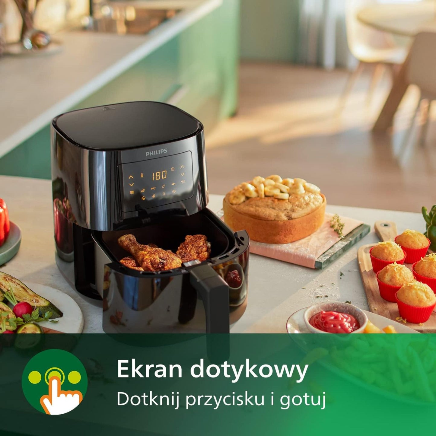 PHILIPS HD925290 Airfryer Compact 4.1L Heissluftfritteuse 1400 Watt Schwarz