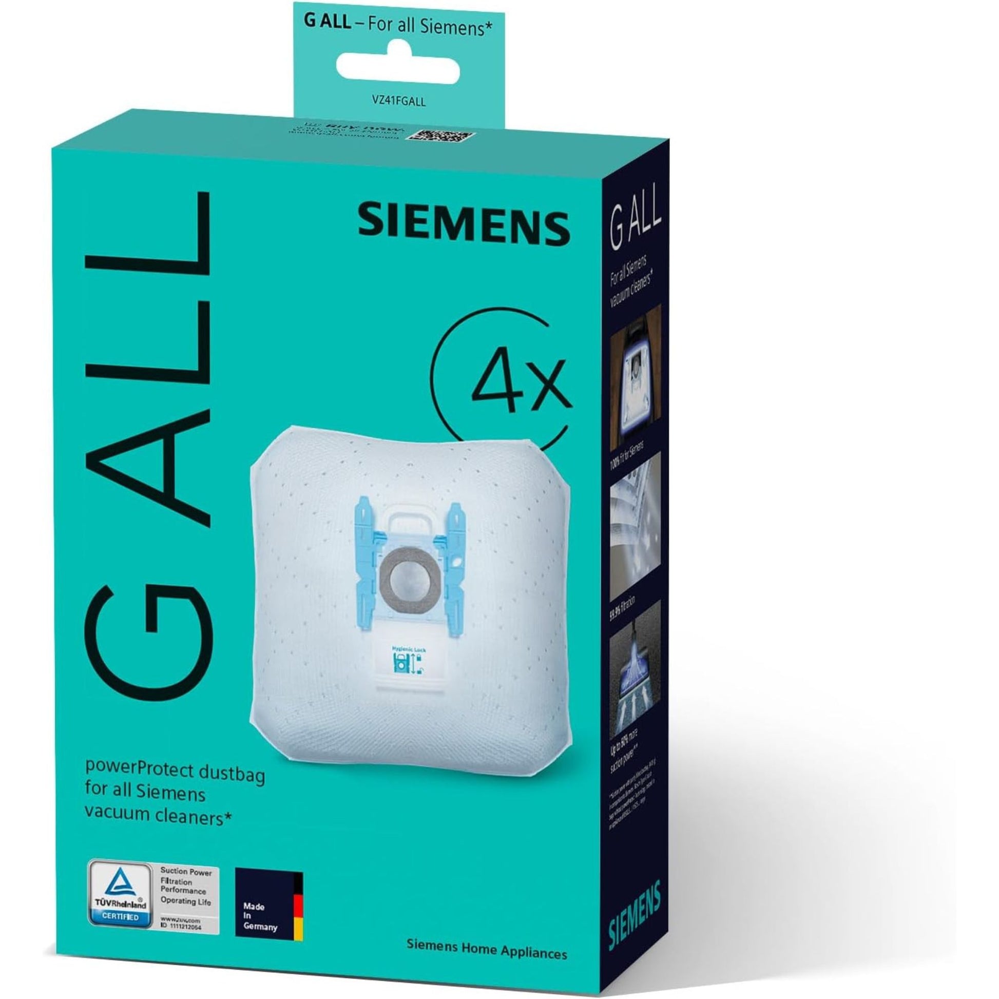 Siemens Staubsaugerbeutel powerProtect Typ G ALL VZ41FGALL 4er Pack
