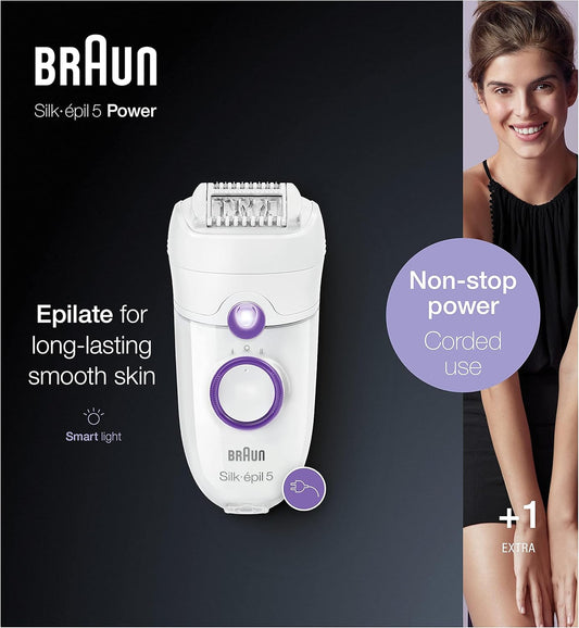 Braun Silk-epil5 Damen Epilierer 5-505 Weiss Lila