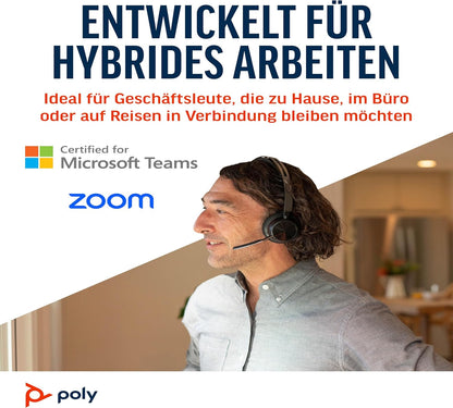 Poly Voyager Focus 2 UC ANC mit Ladestation Schwarz