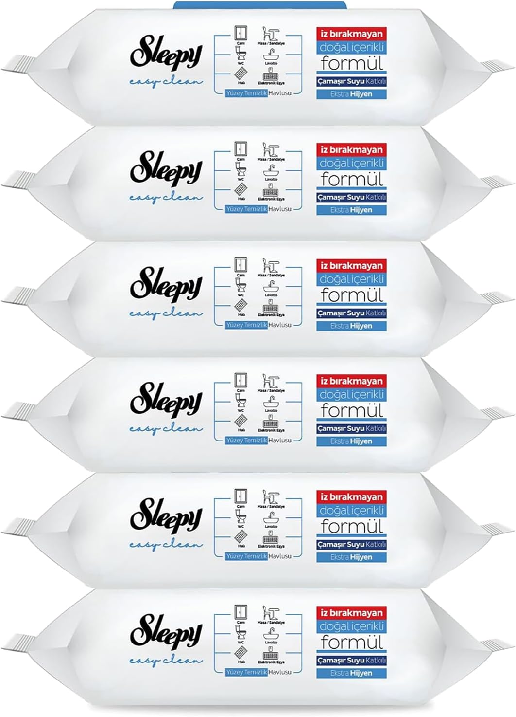 Sleepy EasyClean Oberflächen-Reinigungstücher Blau Sparset 6x100 Stk.