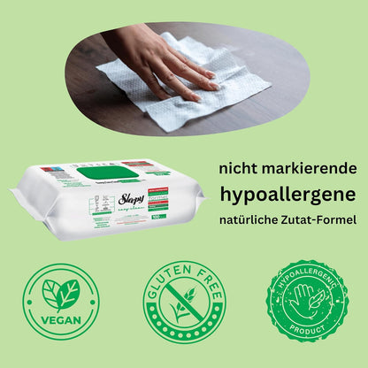 Sleepy EasyClean Oberflächen-Reinigungstücher Grün Sparset 6x100 Stk.