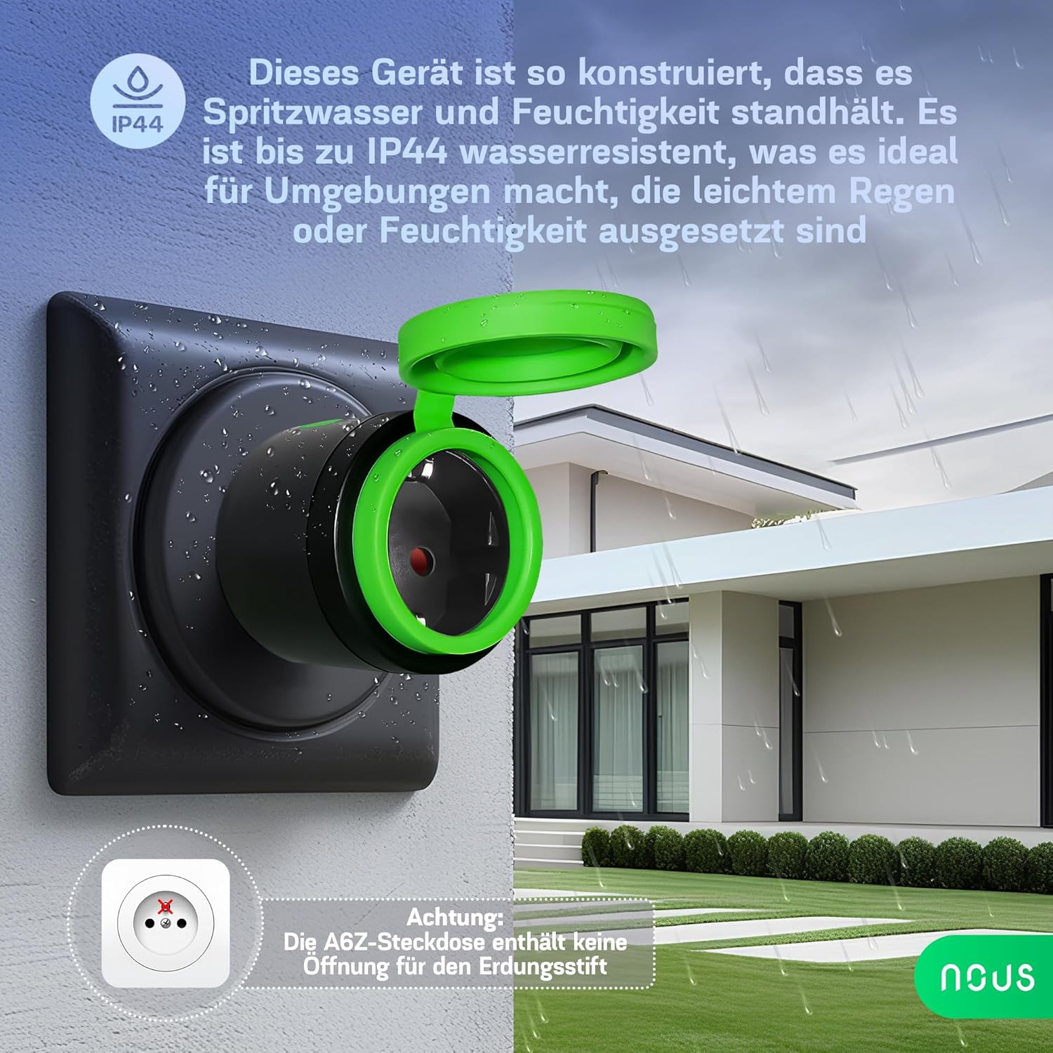 NOUS Zigbee Intelligente Außensteckdose IP44 Smart Home kompatibel - lammertz - tradingLammertz - Tradinglammertz - trading59050728006795905072800679NOUS Zigbee Intelligente Außensteckdose IP44 Smart Home kompatibel